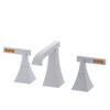 Rubinet Widespread Lav. Set. (less drain) White