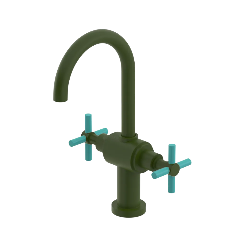 Rubinet Single Hole Dual Handle Lav. Set with LaSalle Spout (less drain) Green Envy