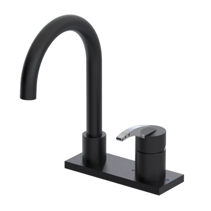Rubinet 4" Centre Single Control Lav. Set. (less drain) Matt Black