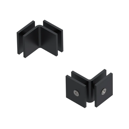 Rubinet 90 Glass to Glass Open Face Matt Black