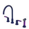 Rubinet Widespread Kitchen Set with Hand Spray Midnight Blue