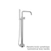 Baril Floor-mounted tub filler with hand shower (without handle)