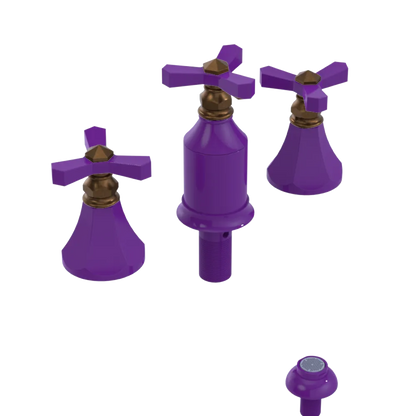 Rubinet Bidet Fitting with Spray, Diverter, and Vacum Breaker (Less Drain) Purple Haze