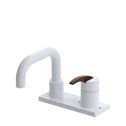 Rubinet 4" Centre Single Control Lav. Set. with Genesis spout (less drain) White