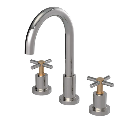 Rubinet Widespread Kitchen Set with LaSalle Spout Polished Nickel