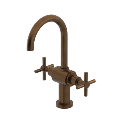 Rubinet Single Hole Dual Handle Lav. Set with LaSalle Spout (less drain) Tuscan Brass