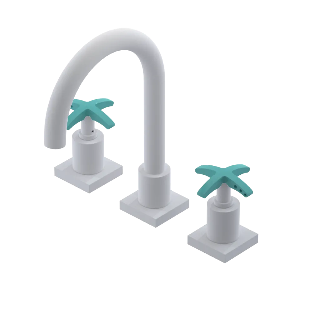 Rubinet Widespread Lav. Set. (less drain) Matt White