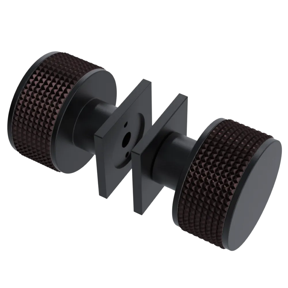 Rubinet Shower Door Knob (set) Matt Black