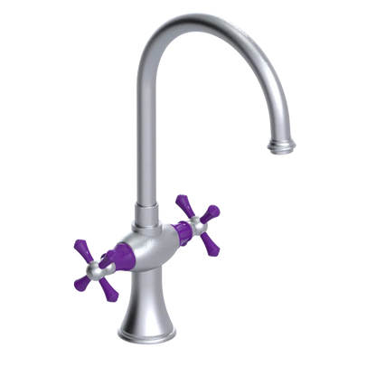 Rubinet Two Handle Single Hole Kitchen Set Satin Chrome