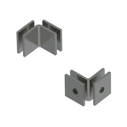 Rubinet 90 Glass to Glass Open Face Satin Nickel