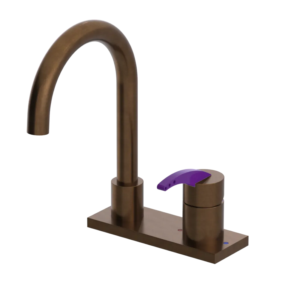 Rubinet 4" Centre Single Control Lav. Set. (less drain) Tuscan Brass