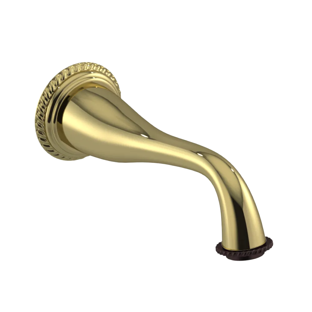 Rubinet Tub Filler Spout Wall Mount Natural Brass