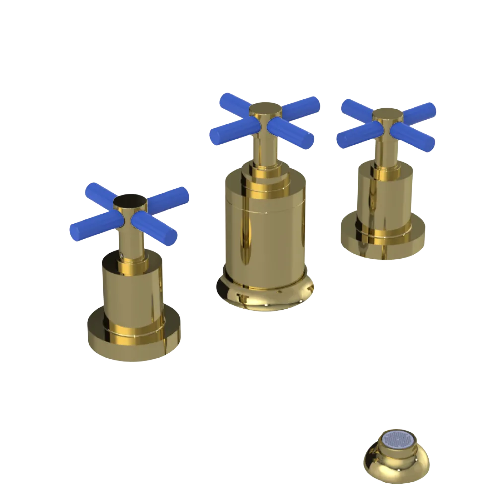 Rubinet Bidet Fitting with Spray, Diverter, and Vacuum Breaker (less drain) Bright Brass