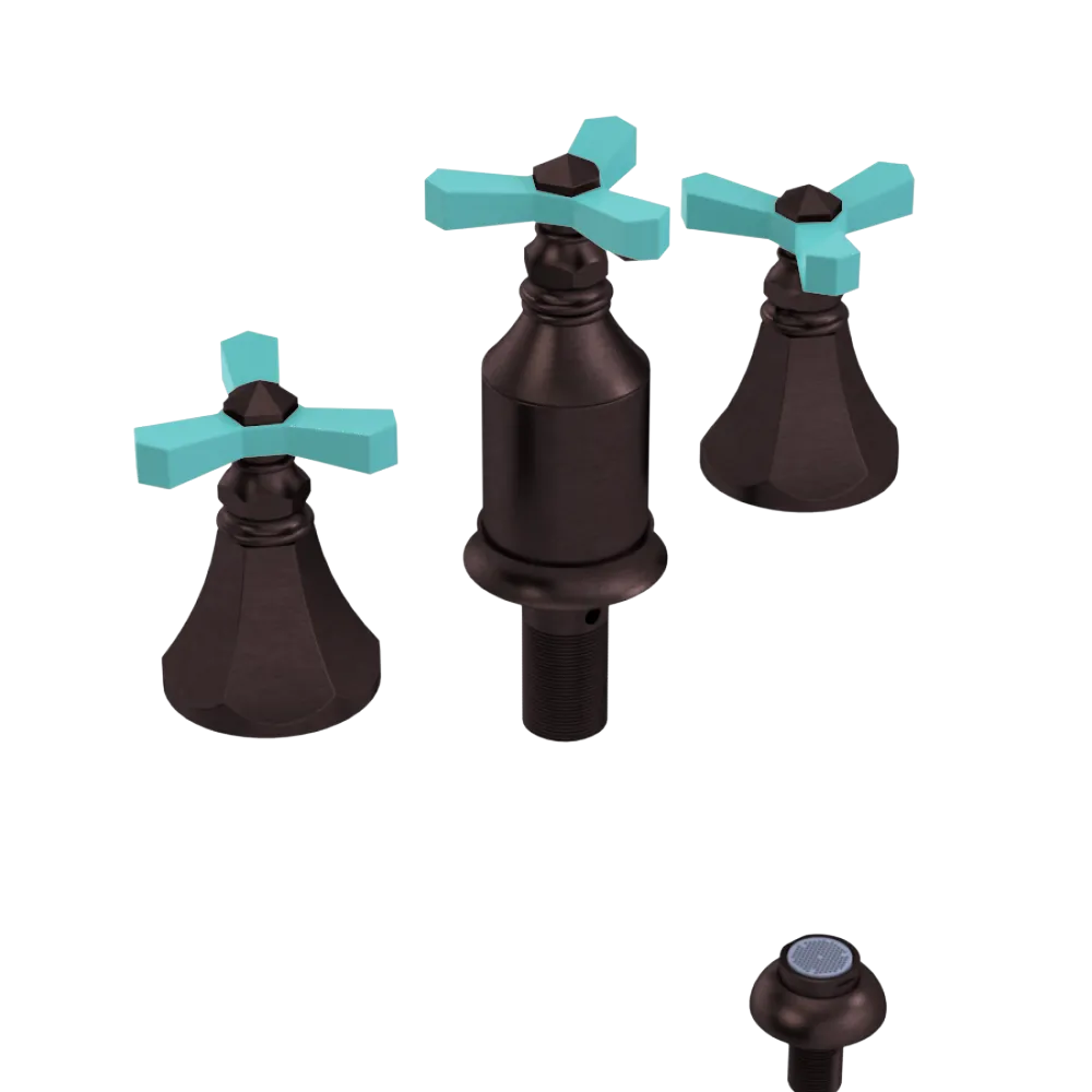 Rubinet Bidet Fitting with Spray, Diverter, and Vacum Breaker (Less Drain) Tuscan Brass