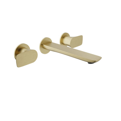 Baril Two handles wall-mounted lavatory faucet, drain not included