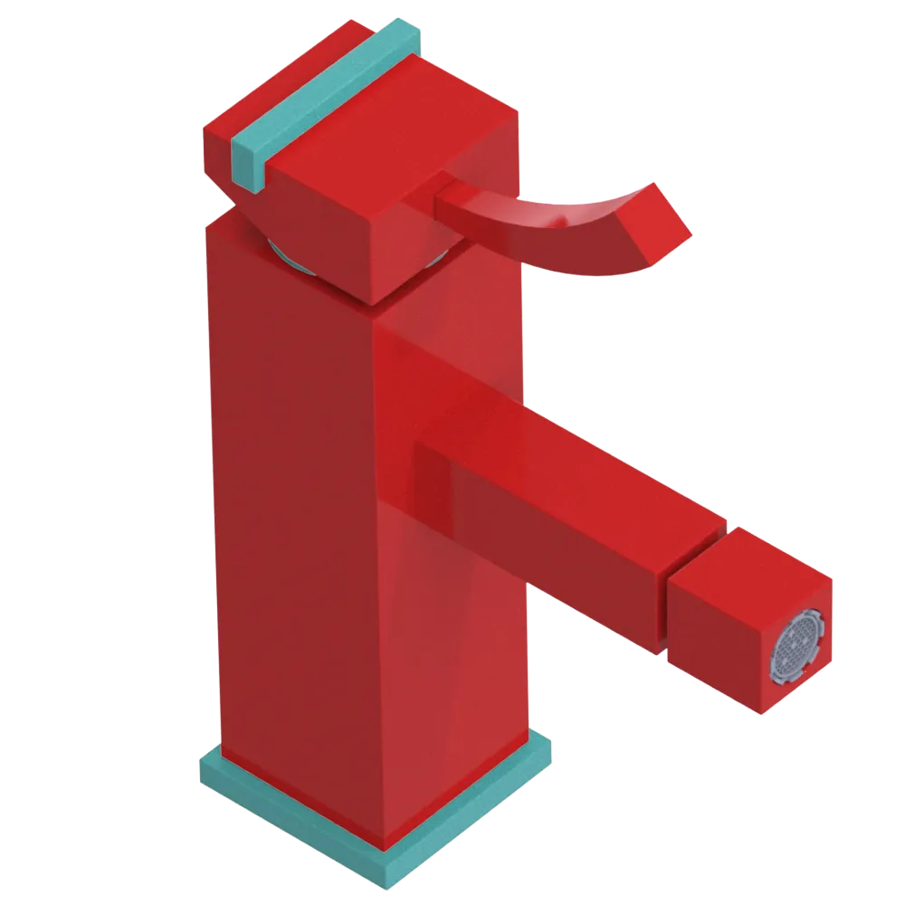 Rubinet Single Control Bidet Fitting (less drain) Red