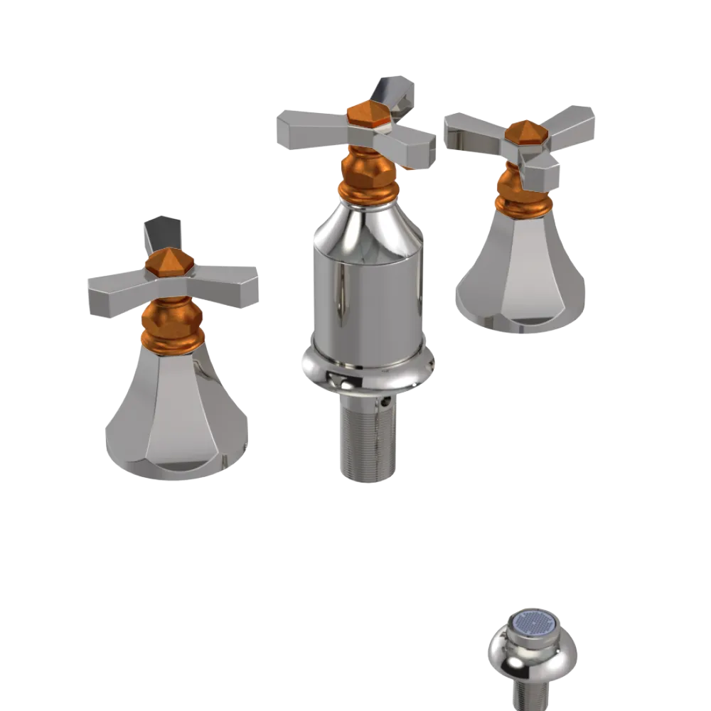 Rubinet Bidet Fitting with Spray, Diverter, and Vacum Breaker (Less Drain) Polished Nickel