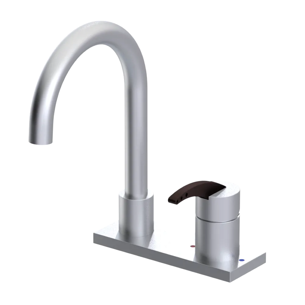 Rubinet 4" Centre Single Control Lav. Set. (less drain) Satin Chrome