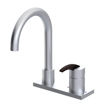 Rubinet 4" Centre Single Control Lav. Set. (less drain) Satin Chrome
