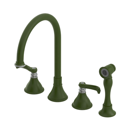 Rubinet Widespread Kitchen Set with Hand Spray Green Envy