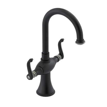Rubinet Single Hole Dual Handle Lav. Set. (less drain) Matt Black
