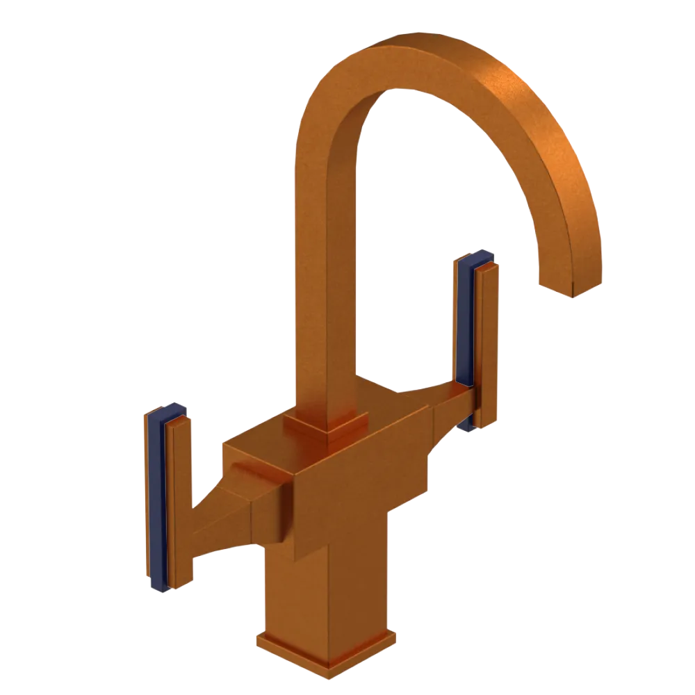 Rubinet Single Hole Dual Handle Lav. Set. (less drain) Antique Copper Matt