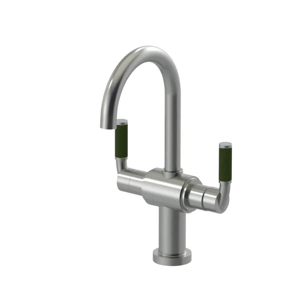 Rubinet Single Hole Dual Handle Lav. Set. (less drain) Satin Nickel