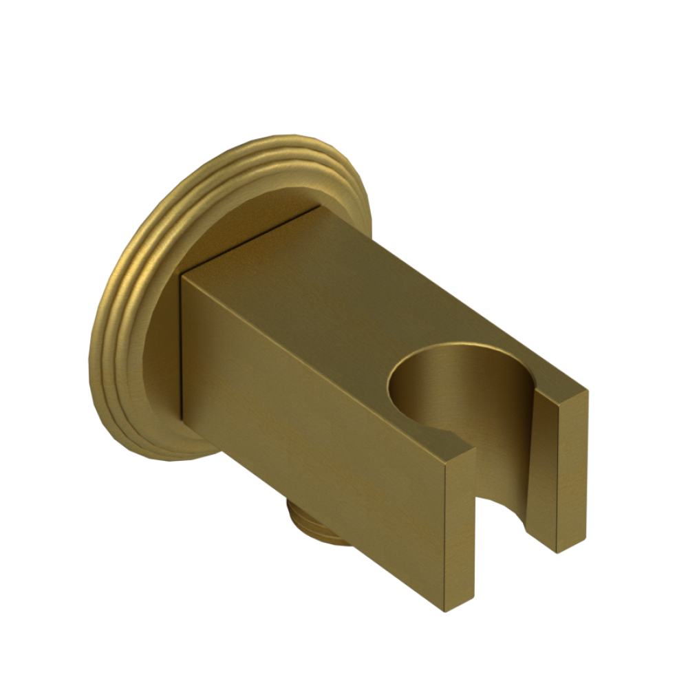 Rubinet Wall Bracket with Integral Supply with 1/2" NPT x 1/2" NPSM x 3" Nipple Antique Brass Matt