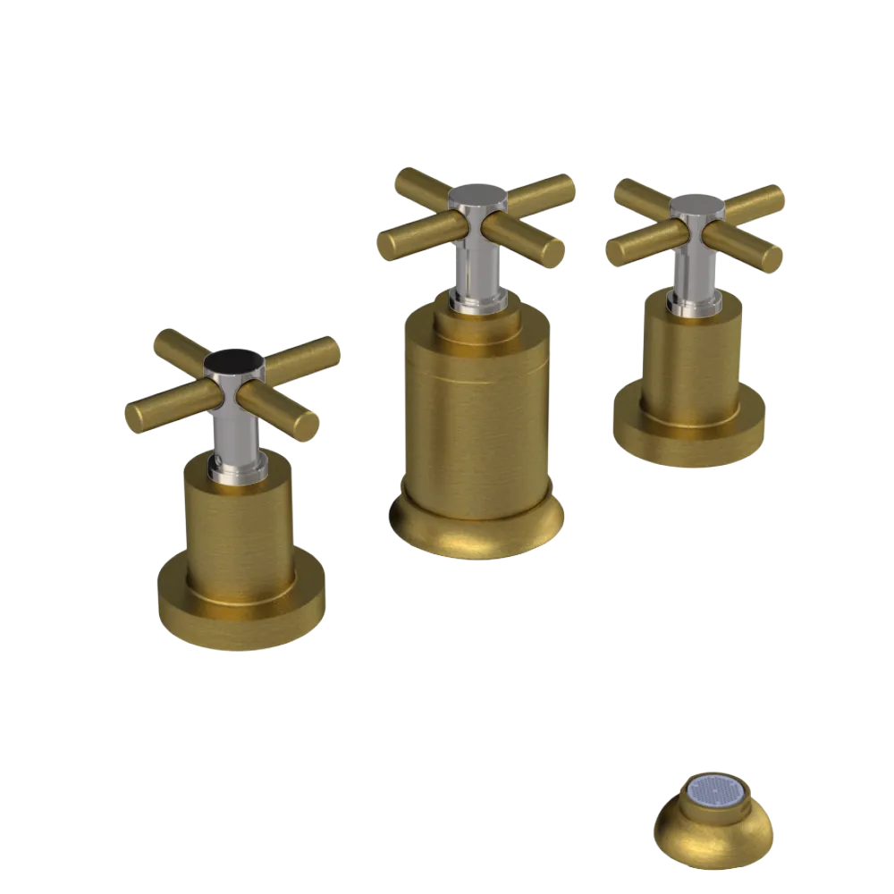 Rubinet Bidet Fitting with Spray, Diverter, and Vacuum Breaker (less drain) Antique Brass Matt