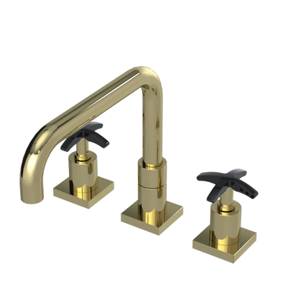Rubinet Widespread Kitchen Set with Genesis Spout Gold