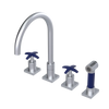 Rubinet Widespread Kitchen Set with Hand Spray Satin Chrome