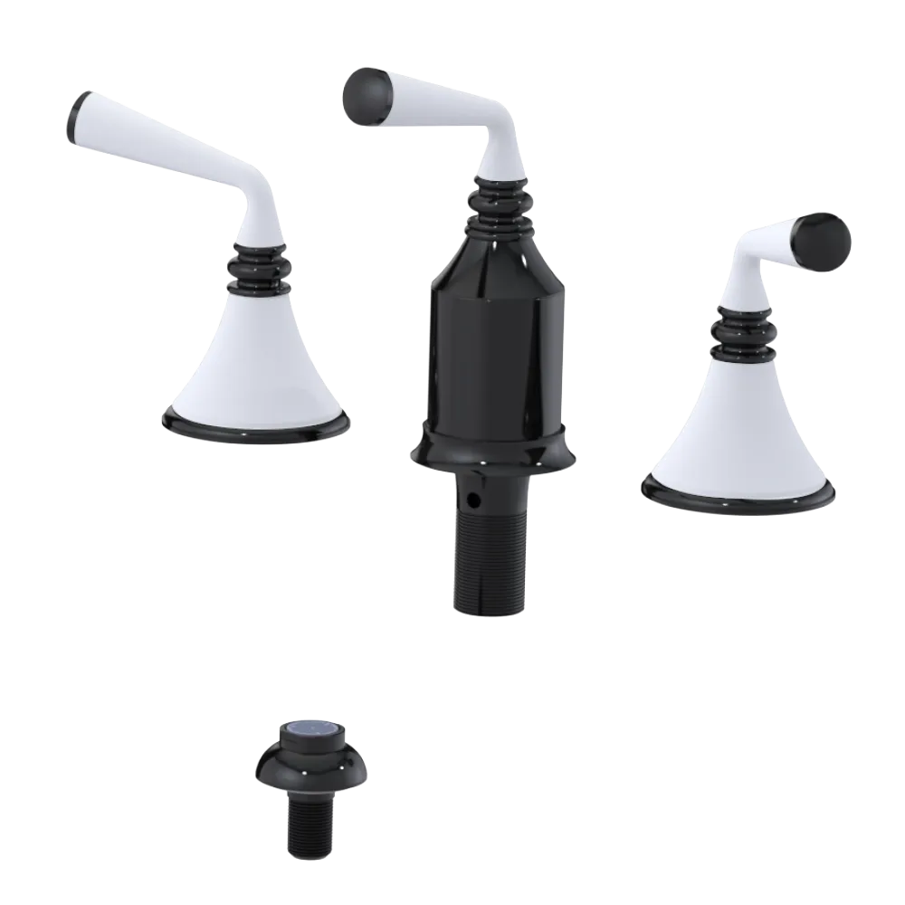Rubinet Bidet Fitting with Spray, Diverter, and Vacum Breaker (Less Drain) Black