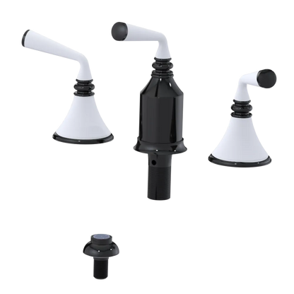 Rubinet Bidet Fitting with Spray, Diverter, and Vacum Breaker (Less Drain) Black