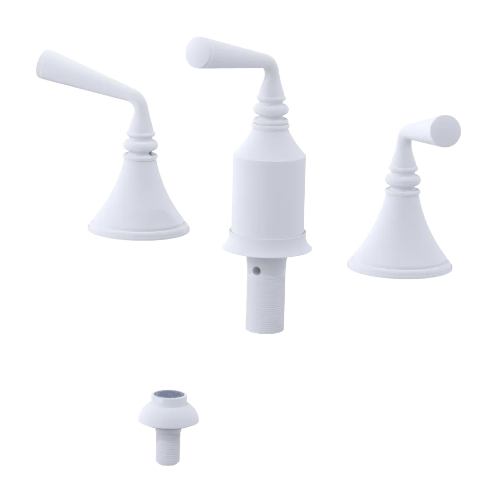 Rubinet Bidet Fitting with Spray, Diverter, and Vacum Breaker (Less Drain) Matt White
