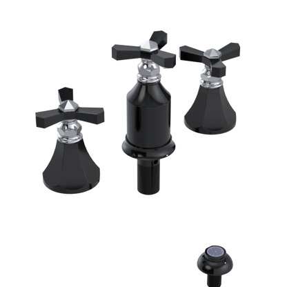 Rubinet Bidet Fitting with Spray, Diverter, and Vacum Breaker (Less Drain) Black