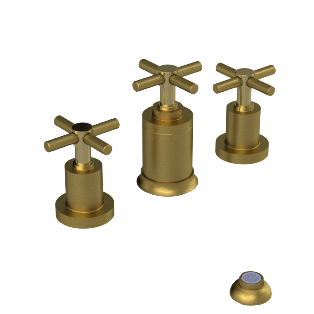 Rubinet Bidet Fitting with Spray, Diverter, and Vacuum Breaker (less drain) Antique Brass Matt