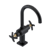 Rubinet Single Hole Dual Handle Lav. Set. (less drain) Black