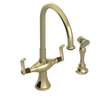 Rubinet Two Handle Single Hole Kitchen Set with Hand Spray Gold