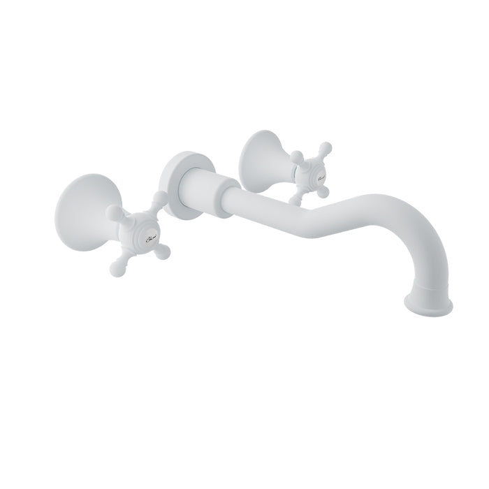 Baril Two handles wall-mounted lavatory faucet, drain not included