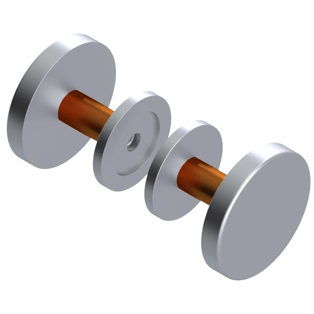 Rubinet Shower Door Knob (set) Satin Chrome
