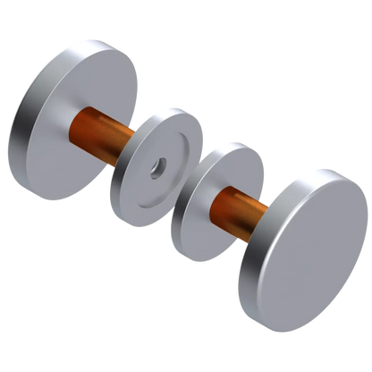Rubinet Shower Door Knob (set) Satin Chrome