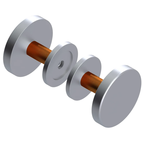 Rubinet Shower Door Knob (set) Satin Chrome