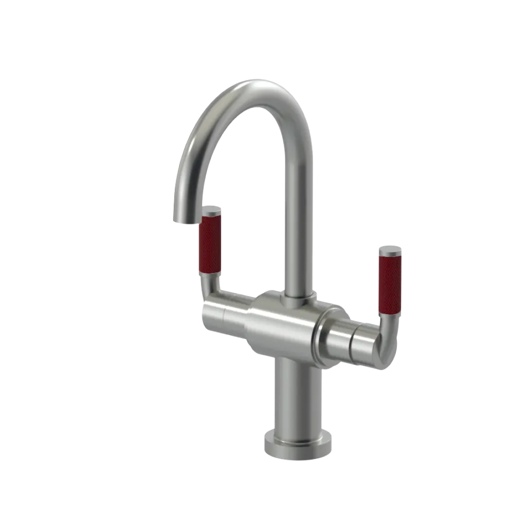 Rubinet Single Hole Dual Handle Lav. Set. (less drain) Satin Nickel