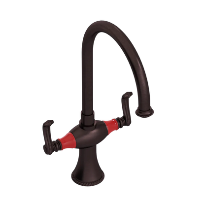 Rubinet Two Handle Single Hole Kitchen Set Tuscan Brass