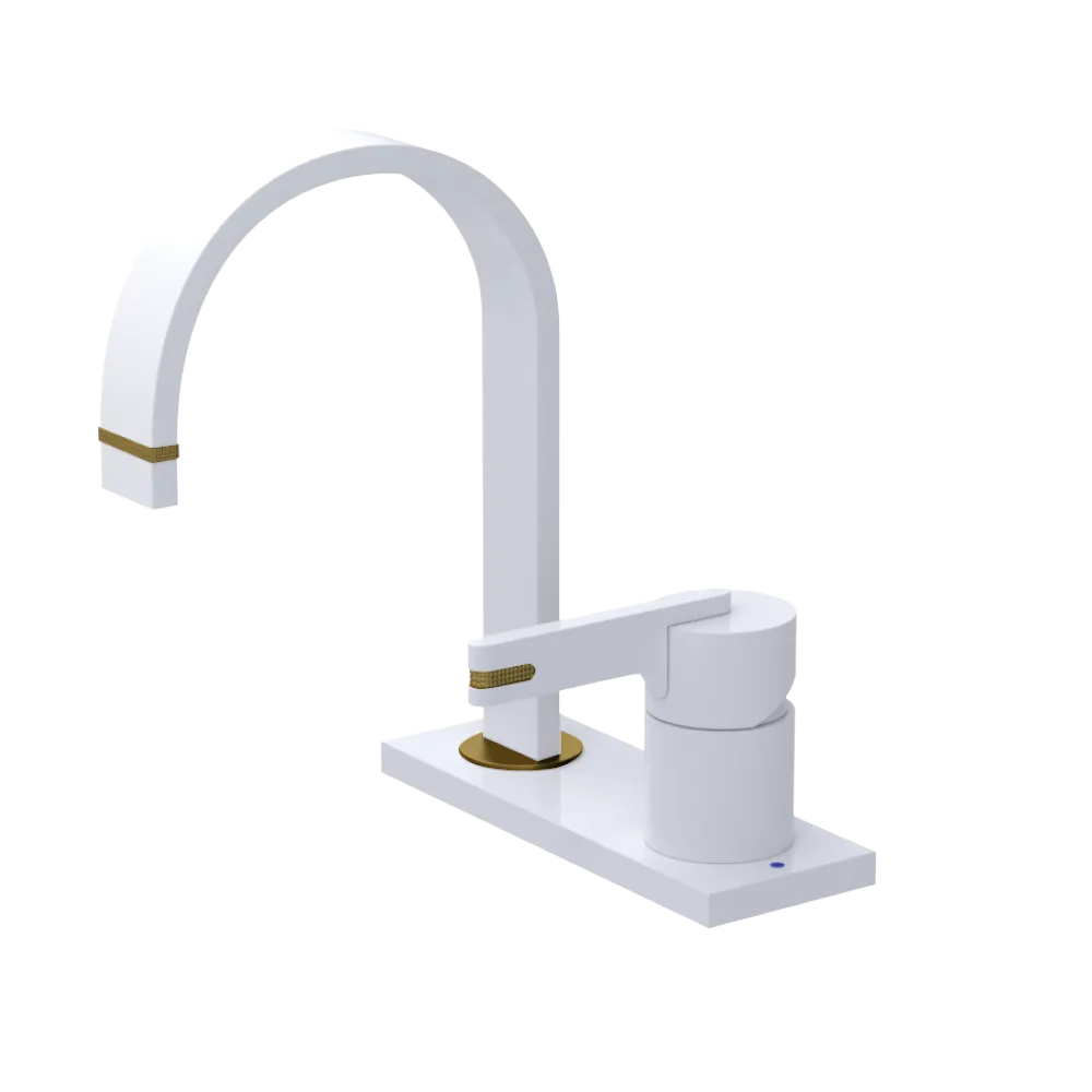 Rubinet 4" Centre Single Control Lav. Set (less drain) White