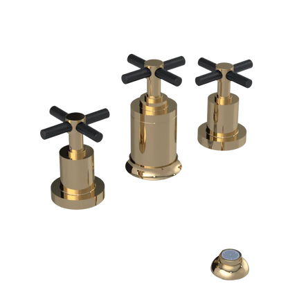 Rubinet Bidet Fitting with Spray, Diverter, and Vacuum Breaker (less drain) Gold