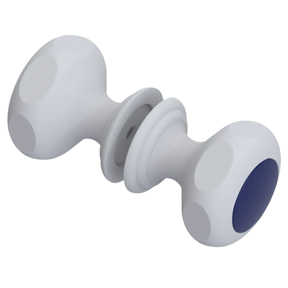 Rubinet Shower Door Knob (set) Matt White