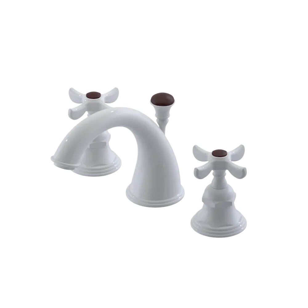 Rubinet Widespread Lav. Set. (less drain) White