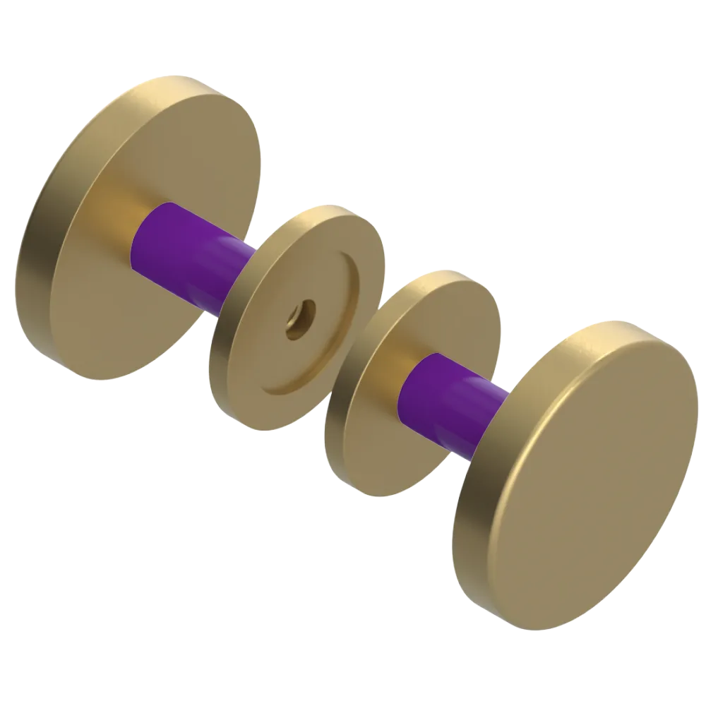 Rubinet Shower Door Knob (set) Satin Brass