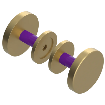 Rubinet Shower Door Knob (set) Satin Brass